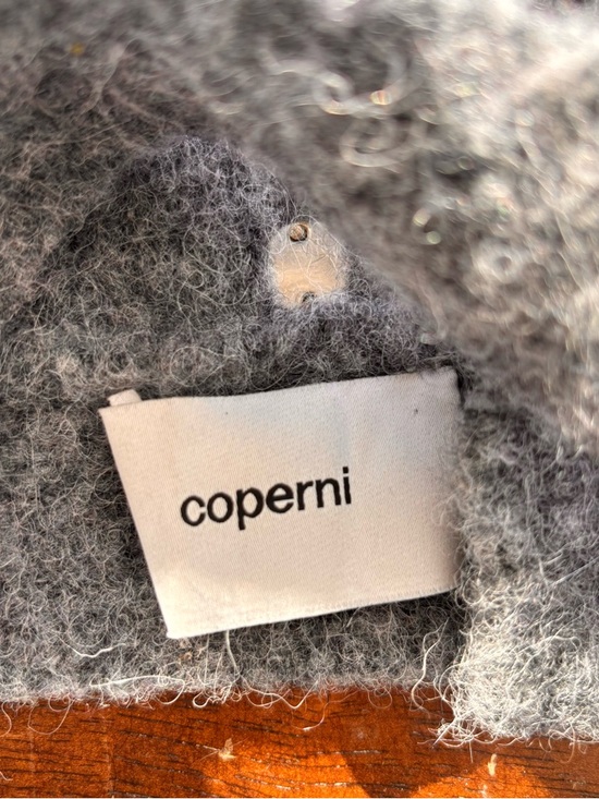 Coperni Gray Knitted Wool Horn Beanie main image 4